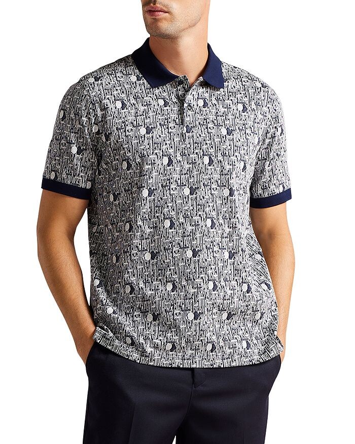 

Вязаная жаккардовая рубашка поло с коротким рукавом Coreo Ted Baker