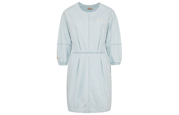 

Платье с короткими рукавами женское джинсовое синее Evisu
