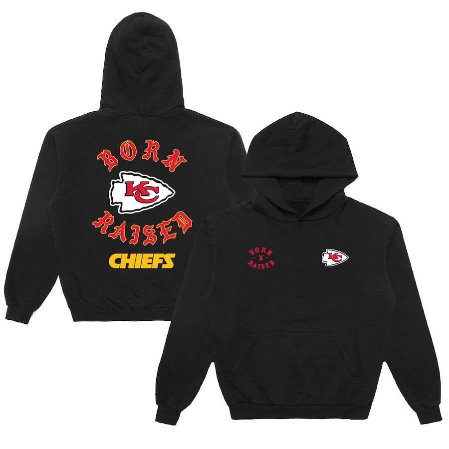 

Пуловер с капюшоном Born x Raised Kansas City Chiefs, черный