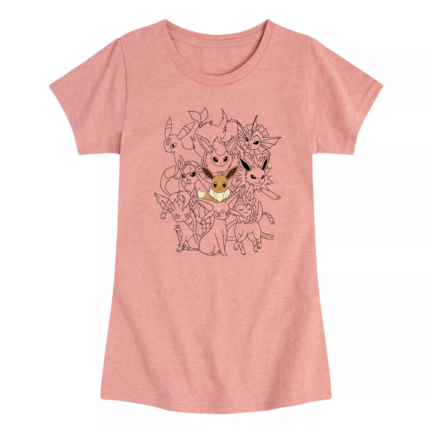 

Футболка с рисунком Pokemon Eevee Evolutions для девочек 7–16 лет Licensed Character, розовый