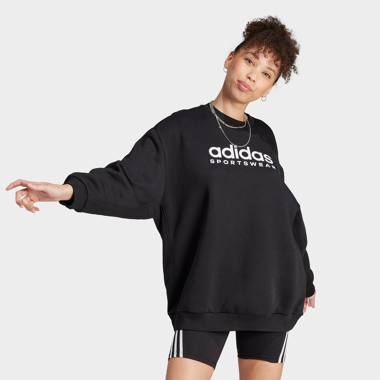 

Женская флисовая толстовка с рисунком adidas Sportswear ALL SZN, черный