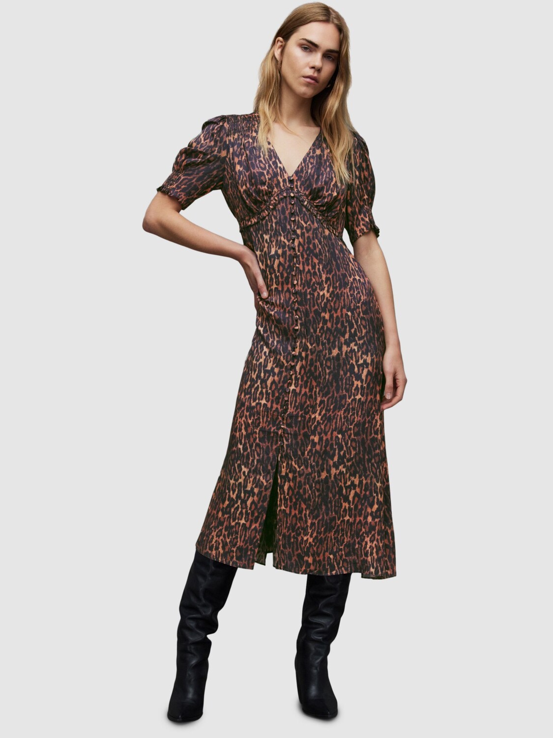 

Платье AllSaints Drea Anita, коричневый/мульти
