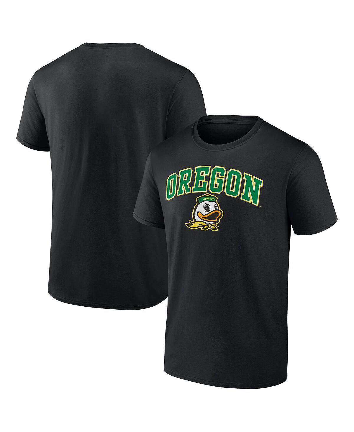 

Мужская черная футболка с логотипом Oregon Ducks Campus Fanatics, Черный