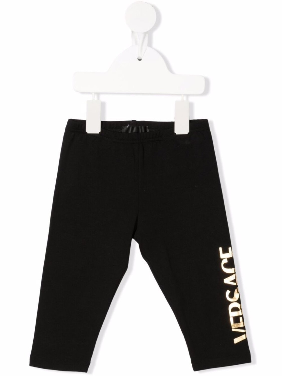

Versace Kids легинсы с логотипом металлик, черный