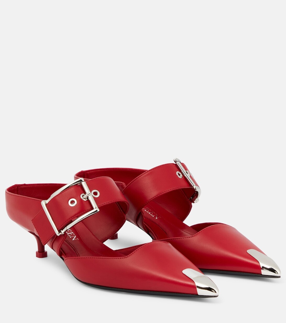 

Кожаные мюли Punk 40 Alexander McQueen, красный