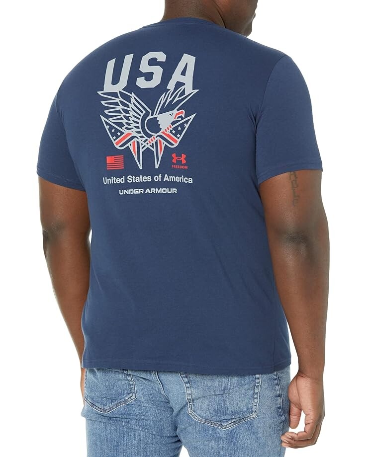 

Футболка Under Armour Freedom Eagle Short Sleeve Tee, цвет Academy/Red