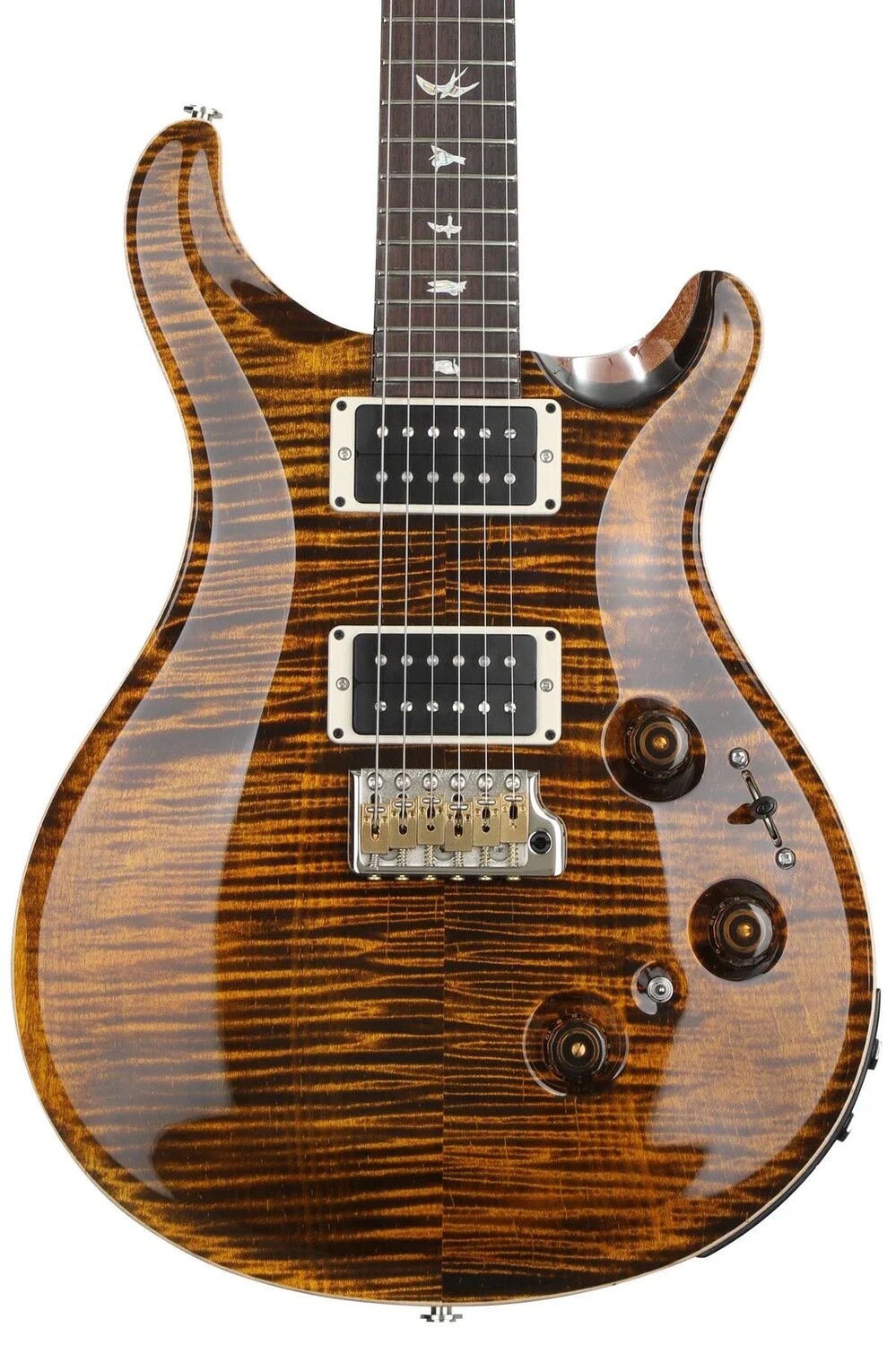

PRS Custom 24 Пьезоэлектрическая гитара с тонким грифом - желтый тигр