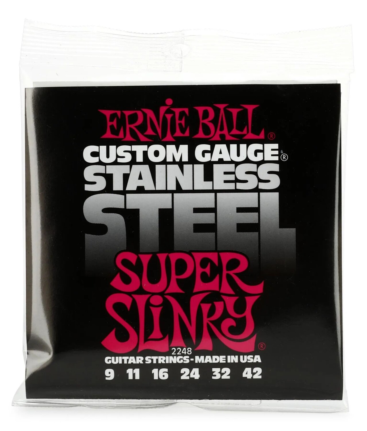 

Струны для электрогитары Ernie Ball 2248 Super Slinky из нержавеющей стали с обмоткой - .009-.042