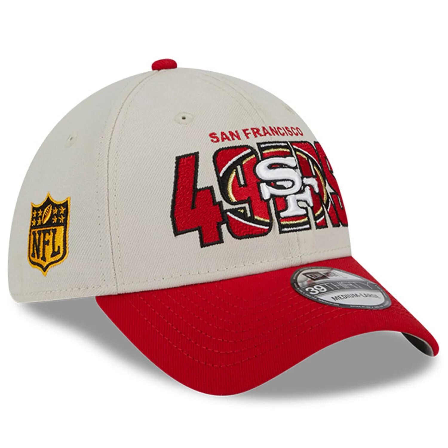 

Мужская гибкая кепка New Era Stone/Scarlet San Francisco 49ers 2023 NFL Draft 39THIRTY