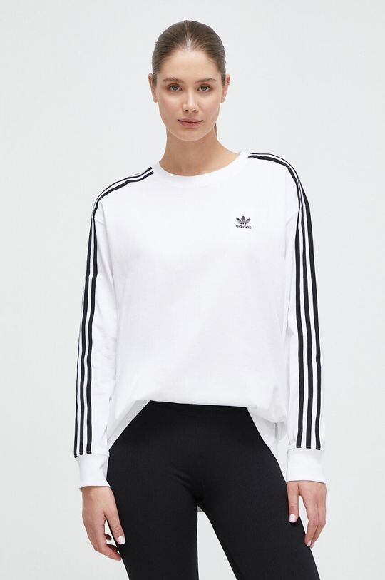 

Хлопковая футболка с длинными рукавами adidas Originals, белый