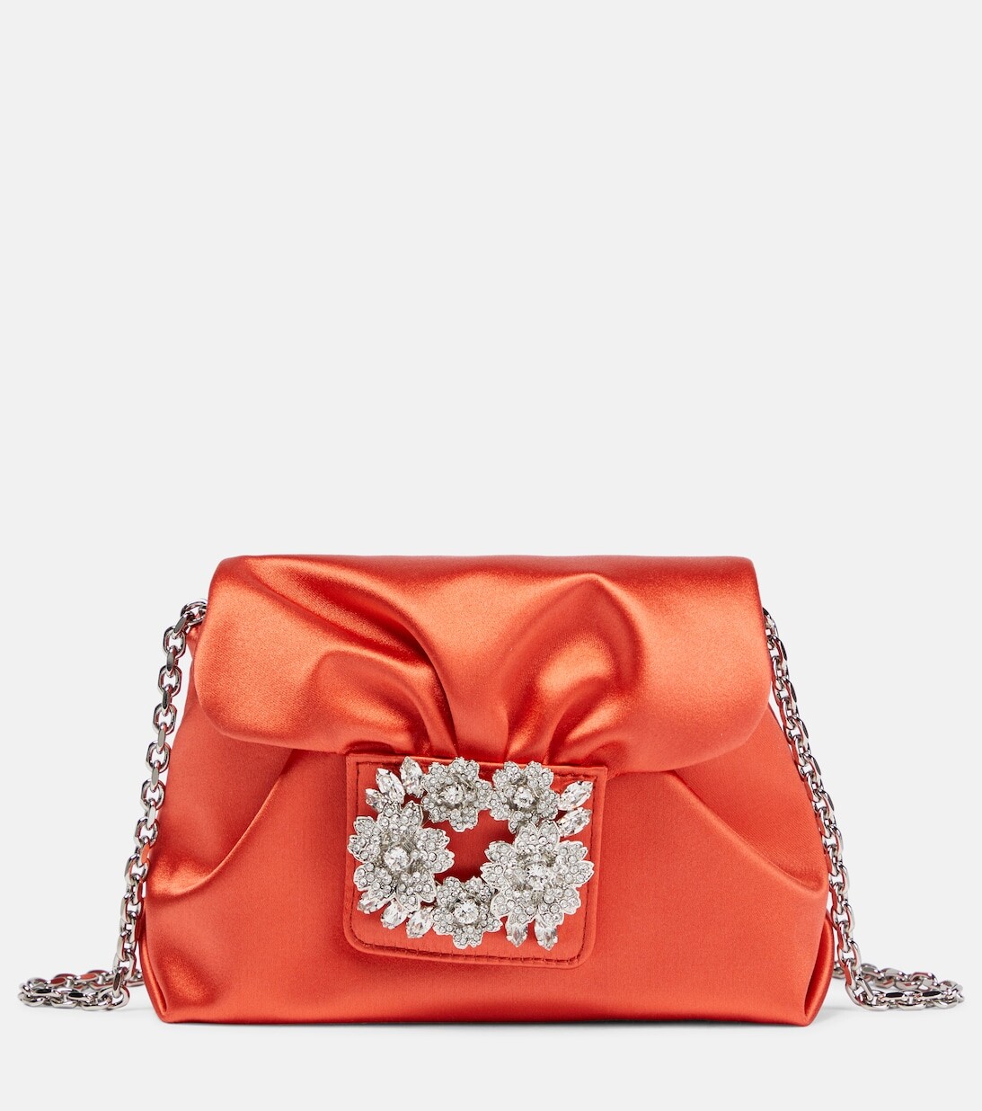 

Атласная сумка на плечо Bouquet с декором Roger Vivier, оранжевый