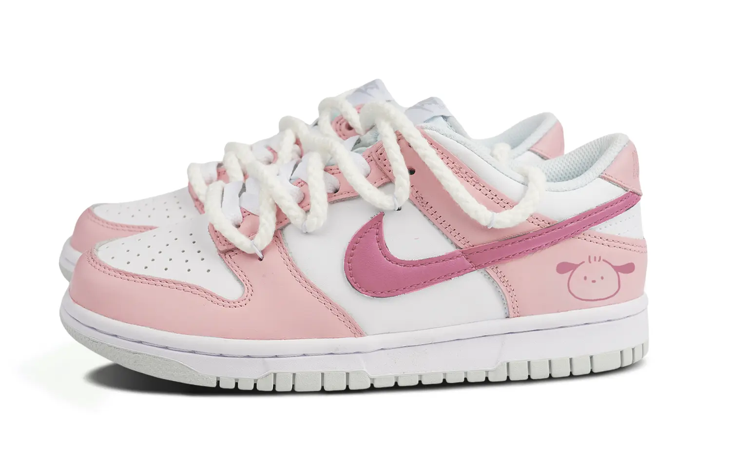 

Кроссовки Nike Dunk Skateboarding Shoes Women's Low-top White/pink, розовый