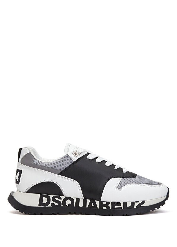 

Серые мужские кожаные кроссовки с логотипом Dsquared2