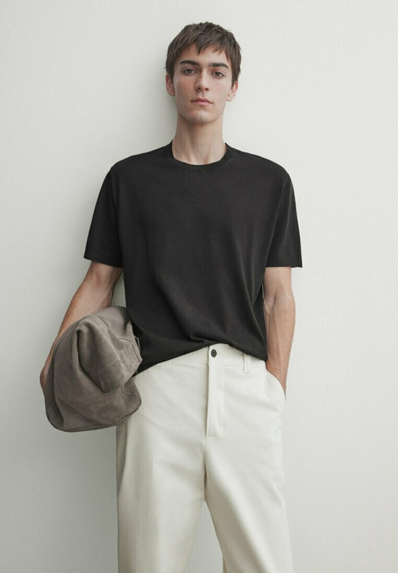 

Футболка базовая BLEND WITH SHORT SLEEVES Massimo Dutti, цвет dark grey