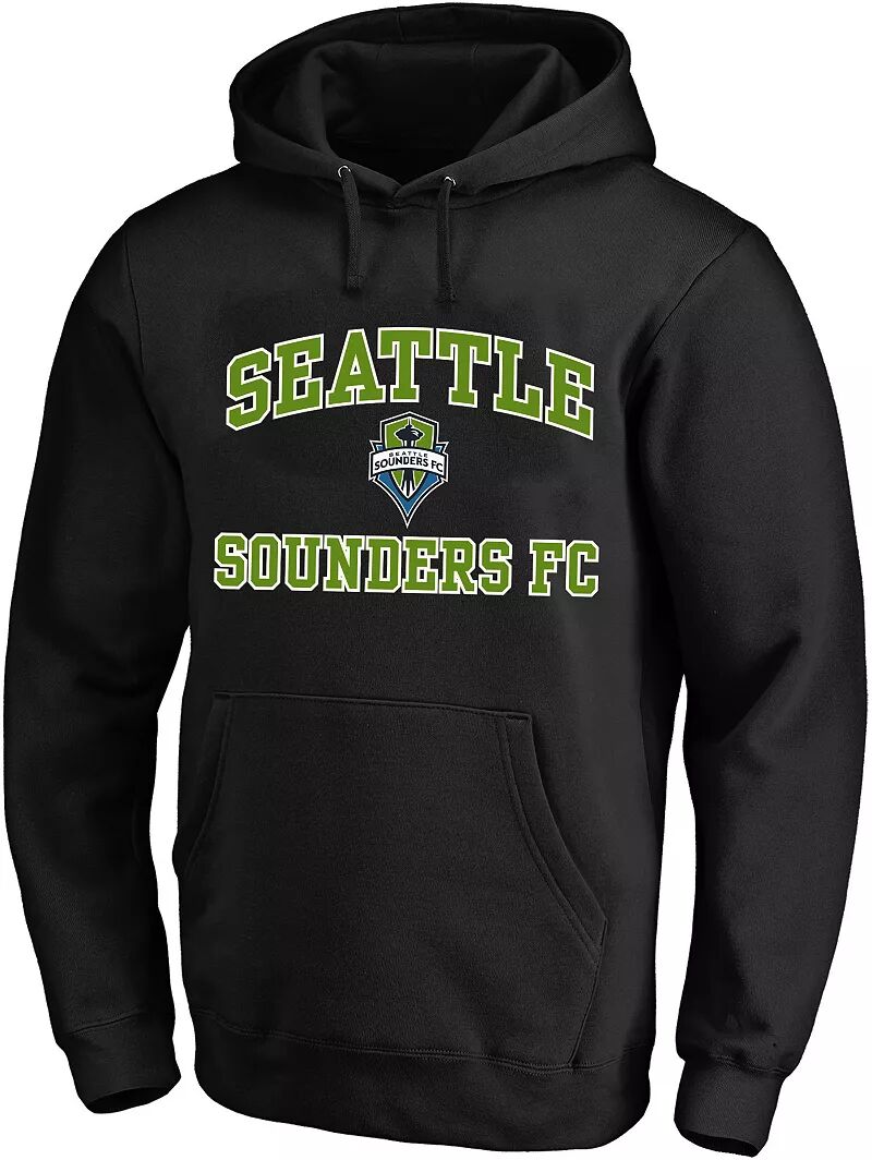 Черный пуловер с капюшоном и логотипом MLS Big & Tall Seattle Sounders