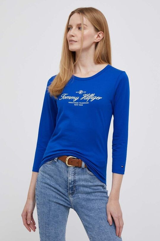 

Хлопковая рубашка с длинными рукавами Tommy Hilfiger, темно-синий