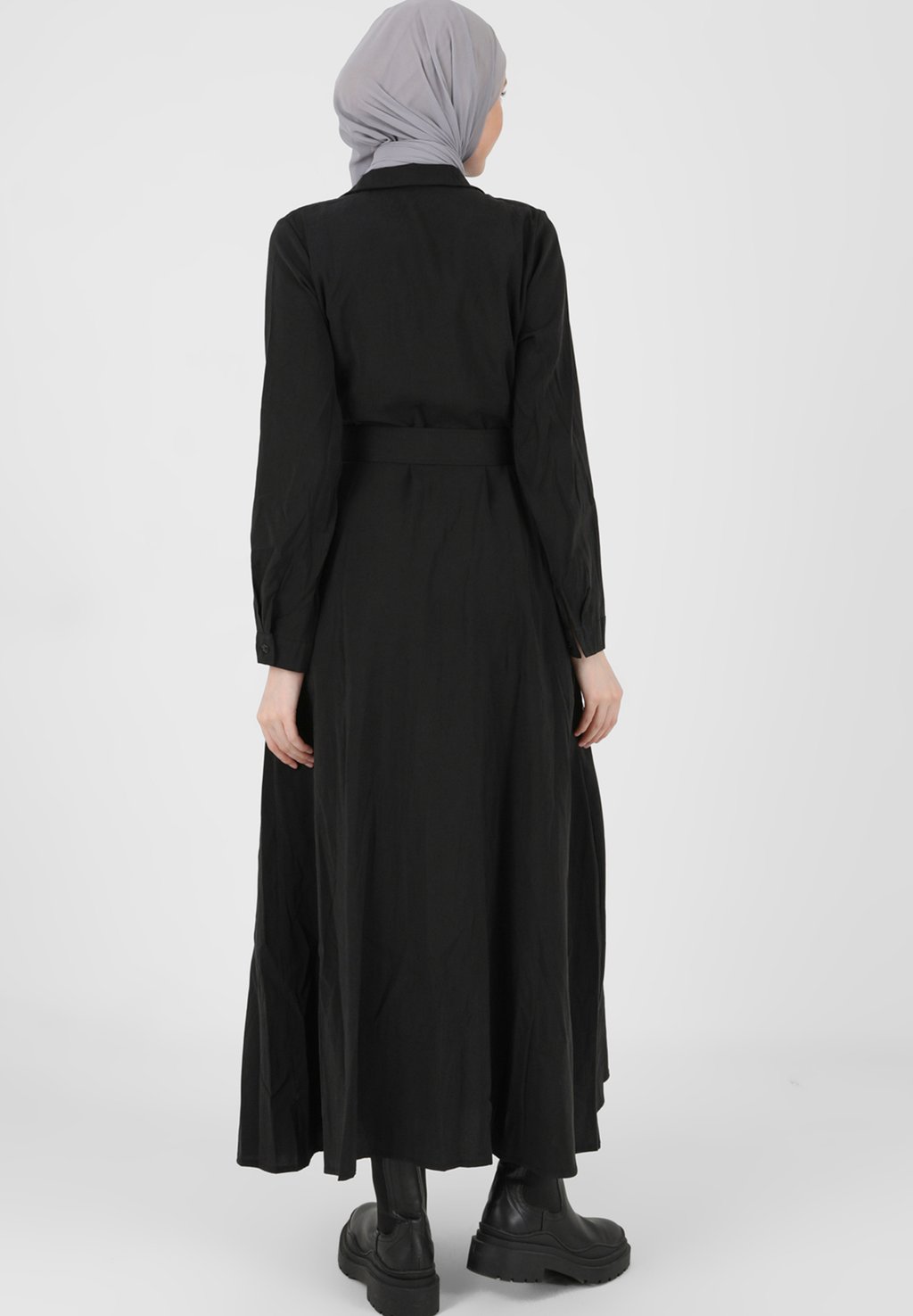 

Платье макси POINT COLLAR MODEST REFKA Modanisa, черный