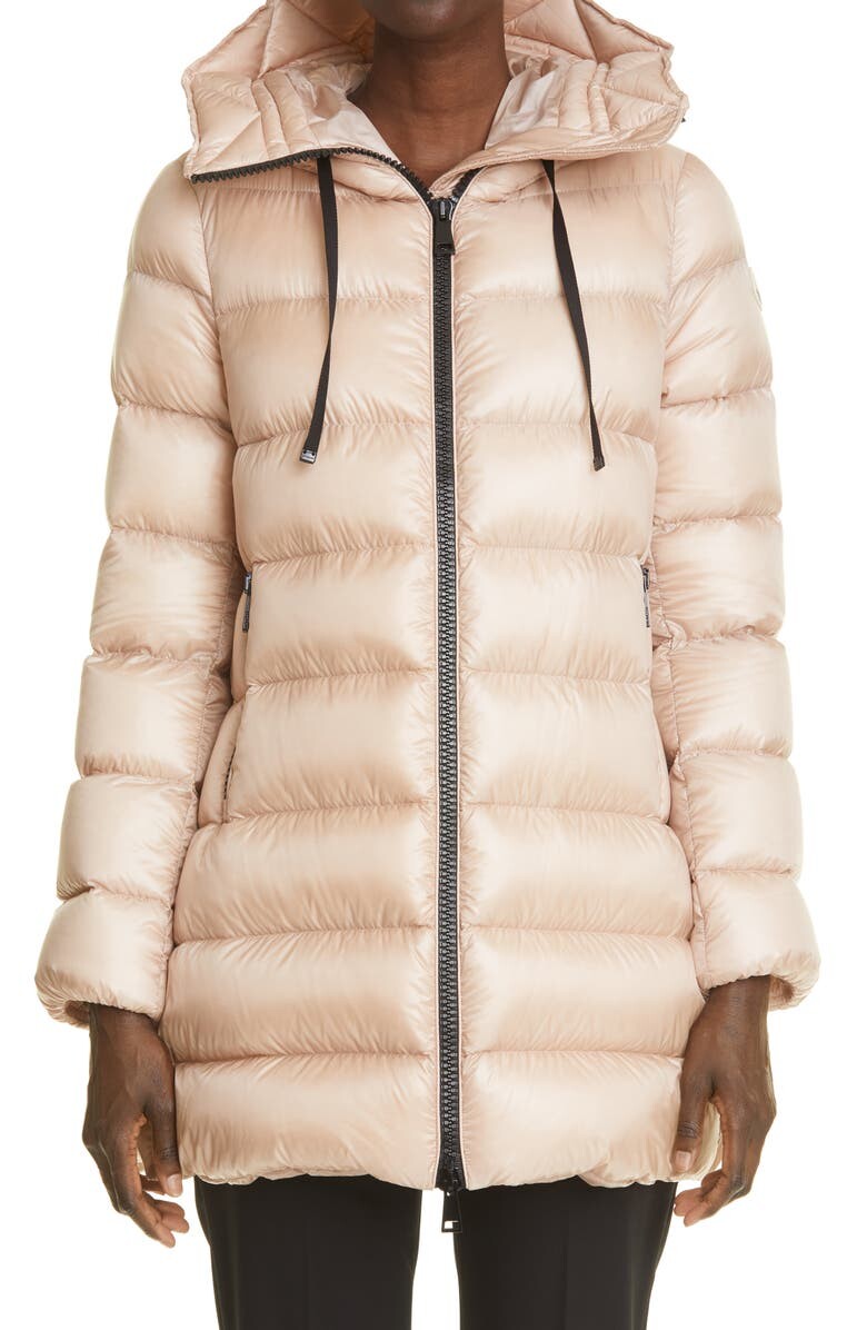

Водостойкий пуховик с капюшоном Suyen MONCLER, светло-розовый