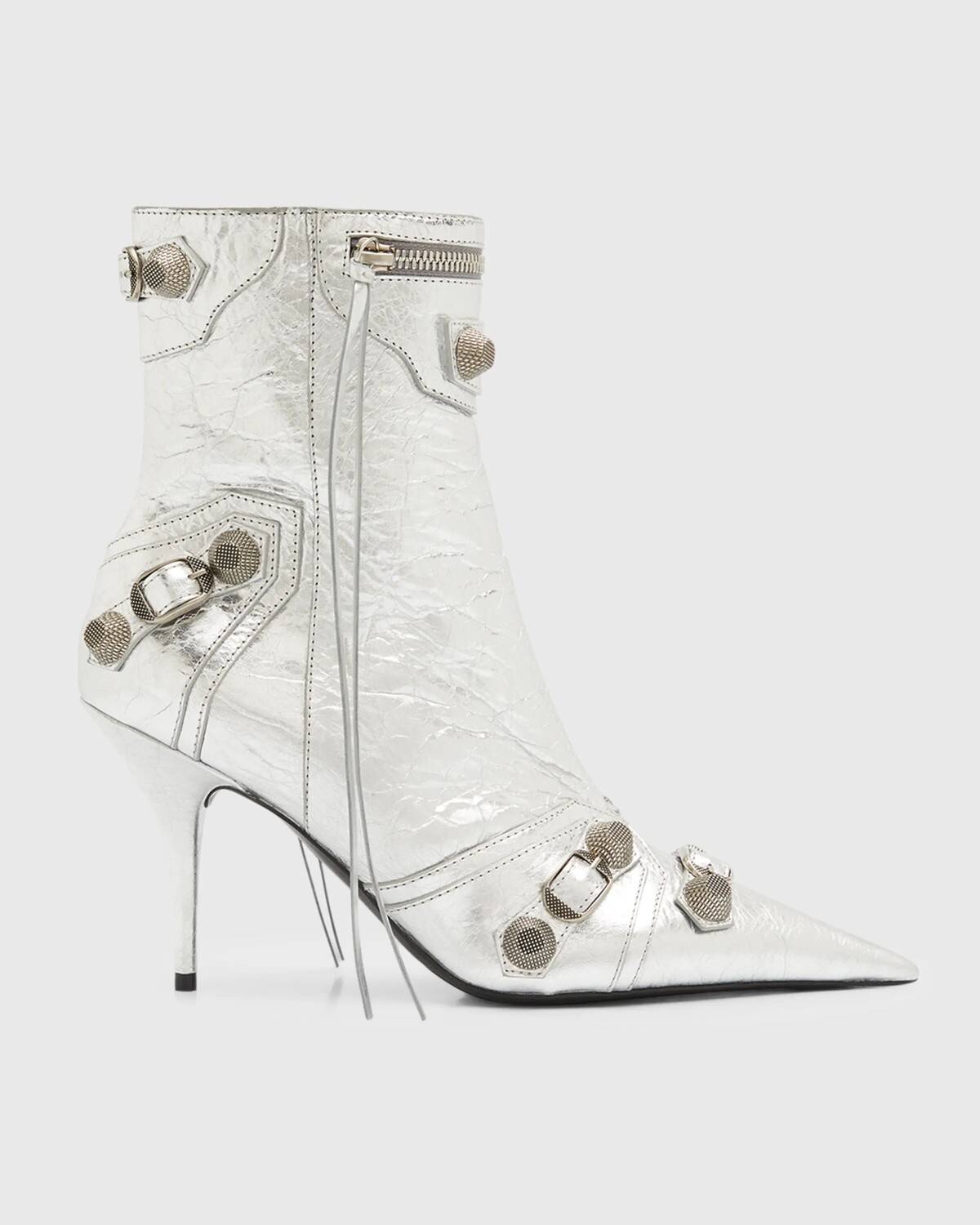 

Ботильоны Cagole 90 мм с металлизированным покрытием Balenciaga, цвет 8018 Silver