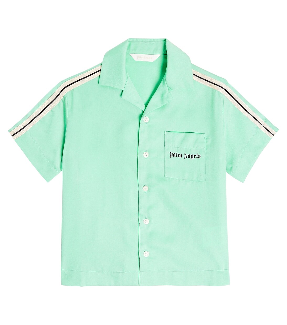 

Полосатая рубашка с логотипом Palm Angels Kids, зеленый