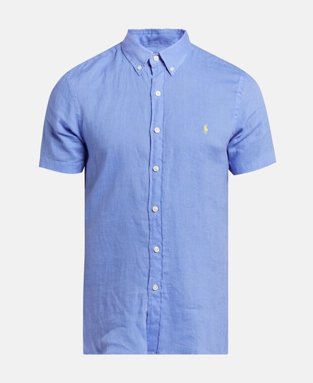

Льняная рубашка Polo Ralph Lauren, синий