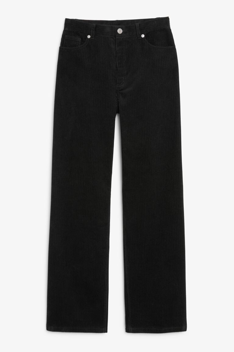 

Вельветовые брюки Yoko с завышенной талией и широкими штанинами Monki