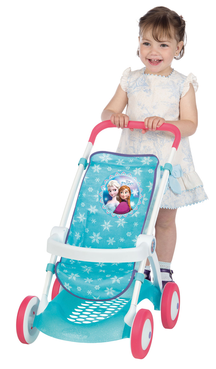 Коляска Smoby Pram Frozen для куклы, бирюзовый очень большая игрушка толстая коляска регулируемая детская коляска игровой домик игрушка для девочек детская игрушка коляска