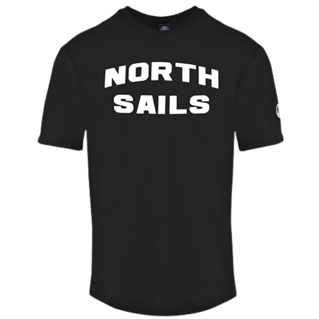 Черная футболка с логотипом Block Brand North Sails, черный темно синяя футболка с круглым логотипом north sails синий