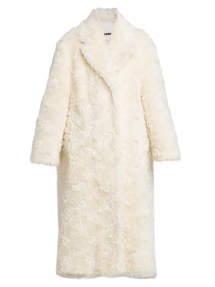 

Пальто оверсайз из мохера и хлопка Jil Sander, цвет natural