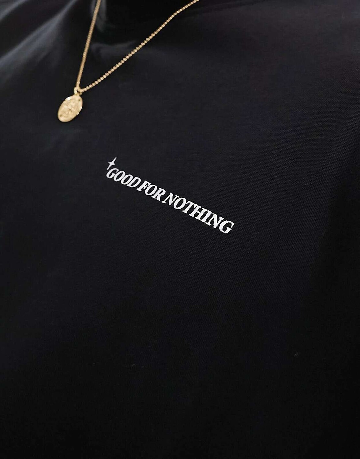 

Черная футболка с рисунком бабочки на спине Good For Nothing