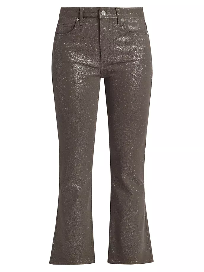 

Расклешенные джинсы Claudine с блестками Paige, цвет dark taupe silver luxe coating