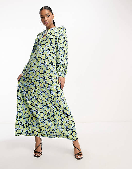 

Зеленое платье макси с вырезом и вырезом Vero Moda Aware