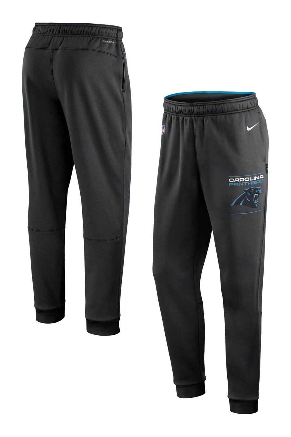 

Флисовые джоггеры Carolina Panthers со стороной Therma Nike Nike, черный