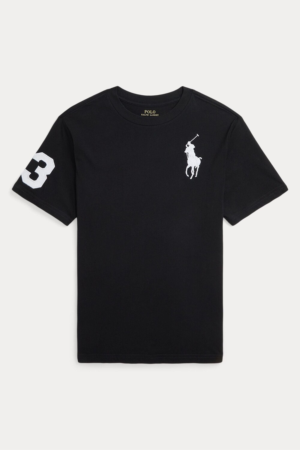 

Футболка для мальчика из хлопкового трикотажа с большим логотипом Polo Ralph Lauren, черный