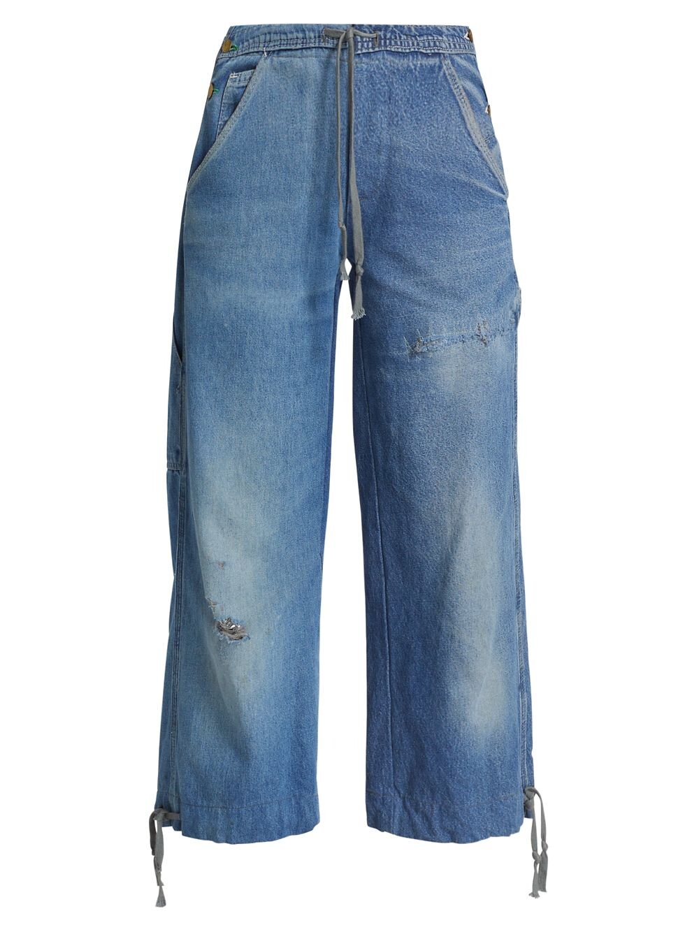 

Джинсы-карго с широкими штанинами Greg Lauren, синий