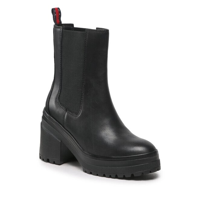 Ботинки Tommy Jeans ColorOutsole Boot, черный цена и фото