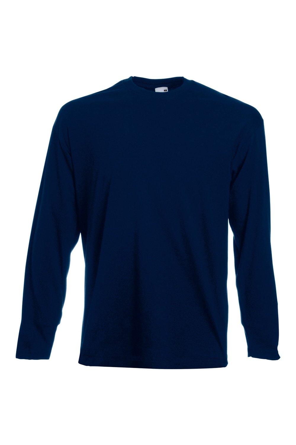 Повседневная футболка Value с длинным рукавом Universal Textiles, синий мужская футболка ретро кассета 2xl серый меланж