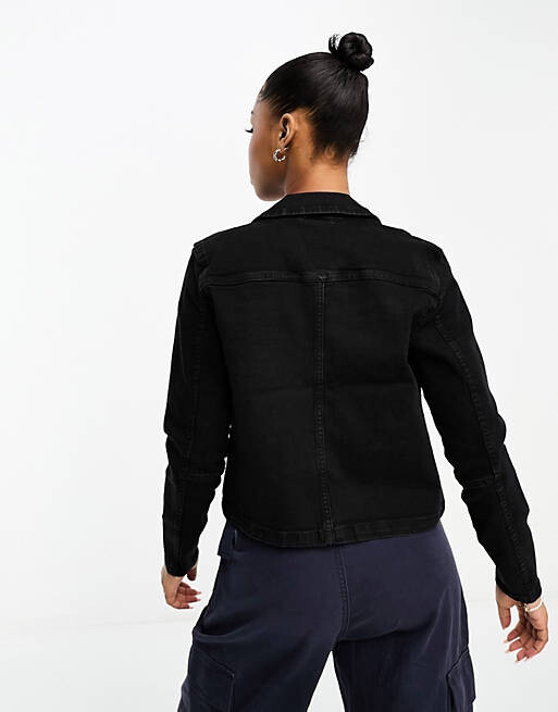 

Черная джинсовая куртка на молнии Vero Moda, Черный