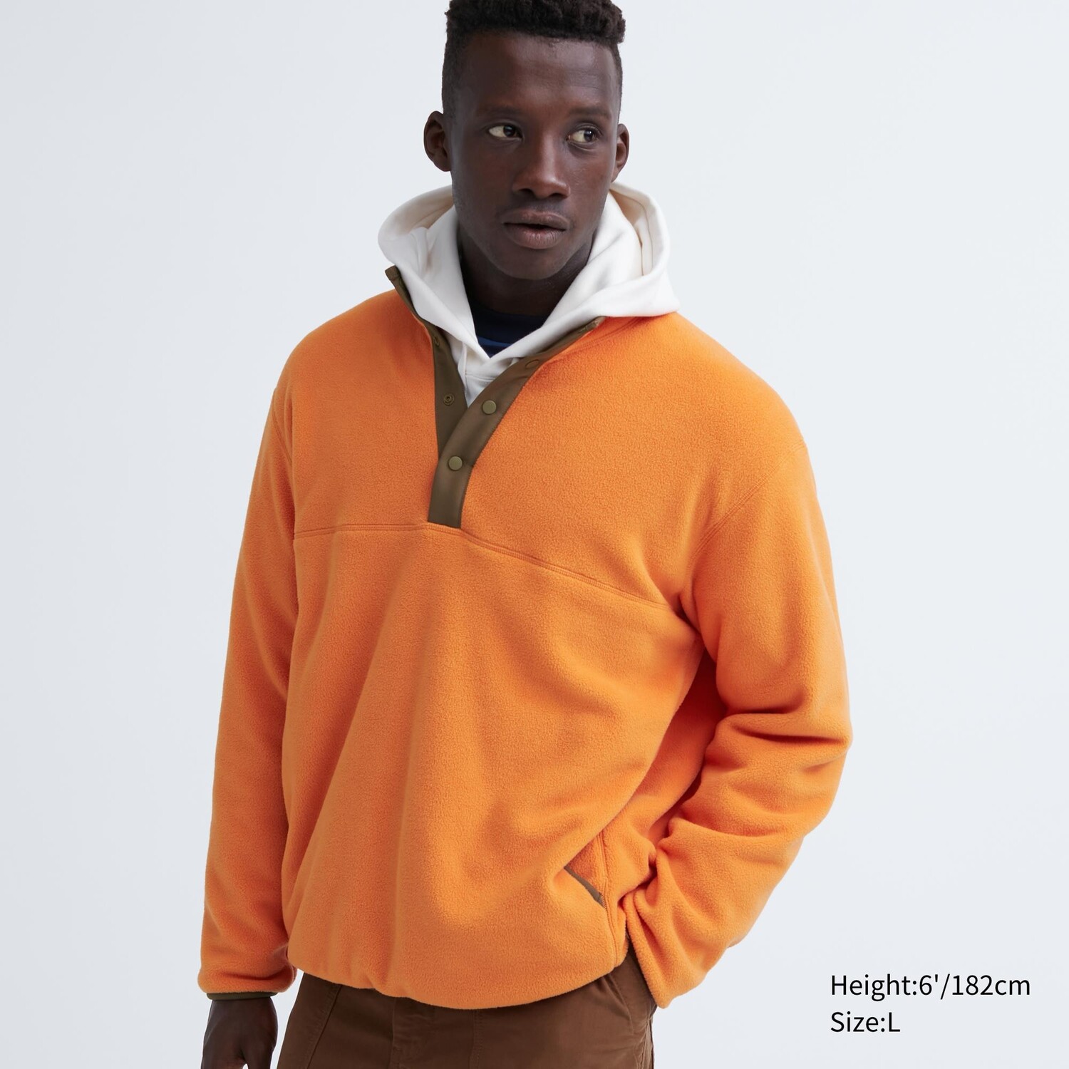 

Флисовая толстовка на пуговицах UNIQLO, оранжевый