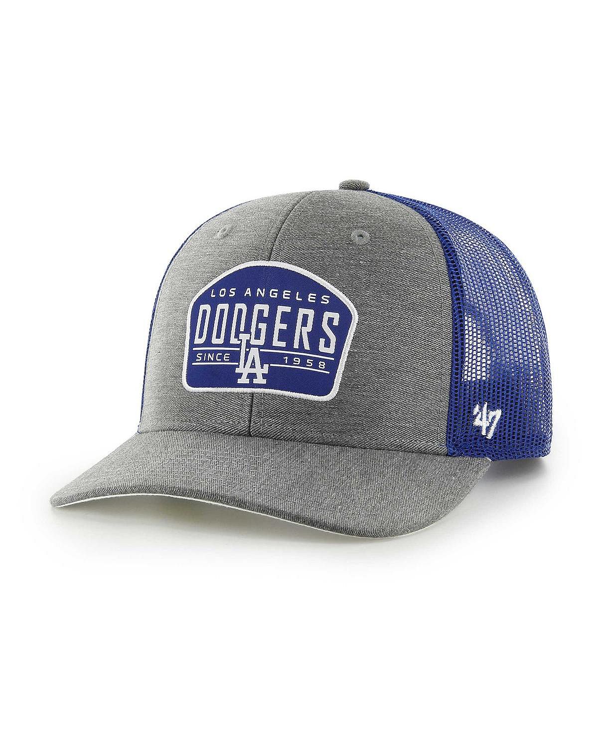 Мужская темно-серая кепка Los Angeles Dodgers Slate Trucker Snapback '47 Brand