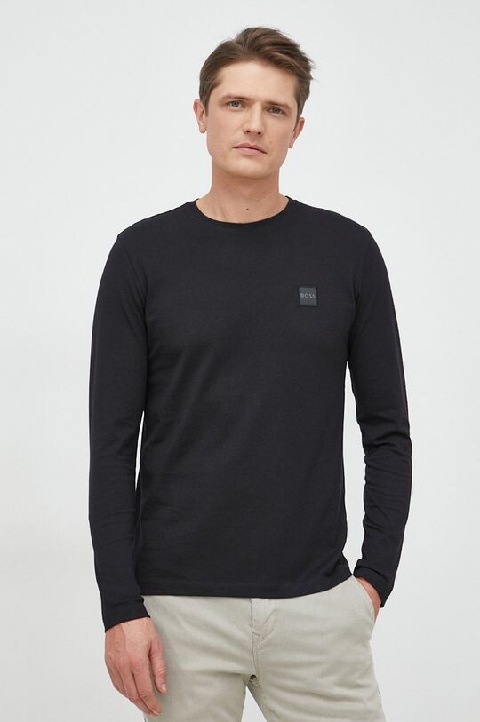 

Хлопковая рубашка BOSS с длинными рукавами BOSS CASUAL Boss, черный