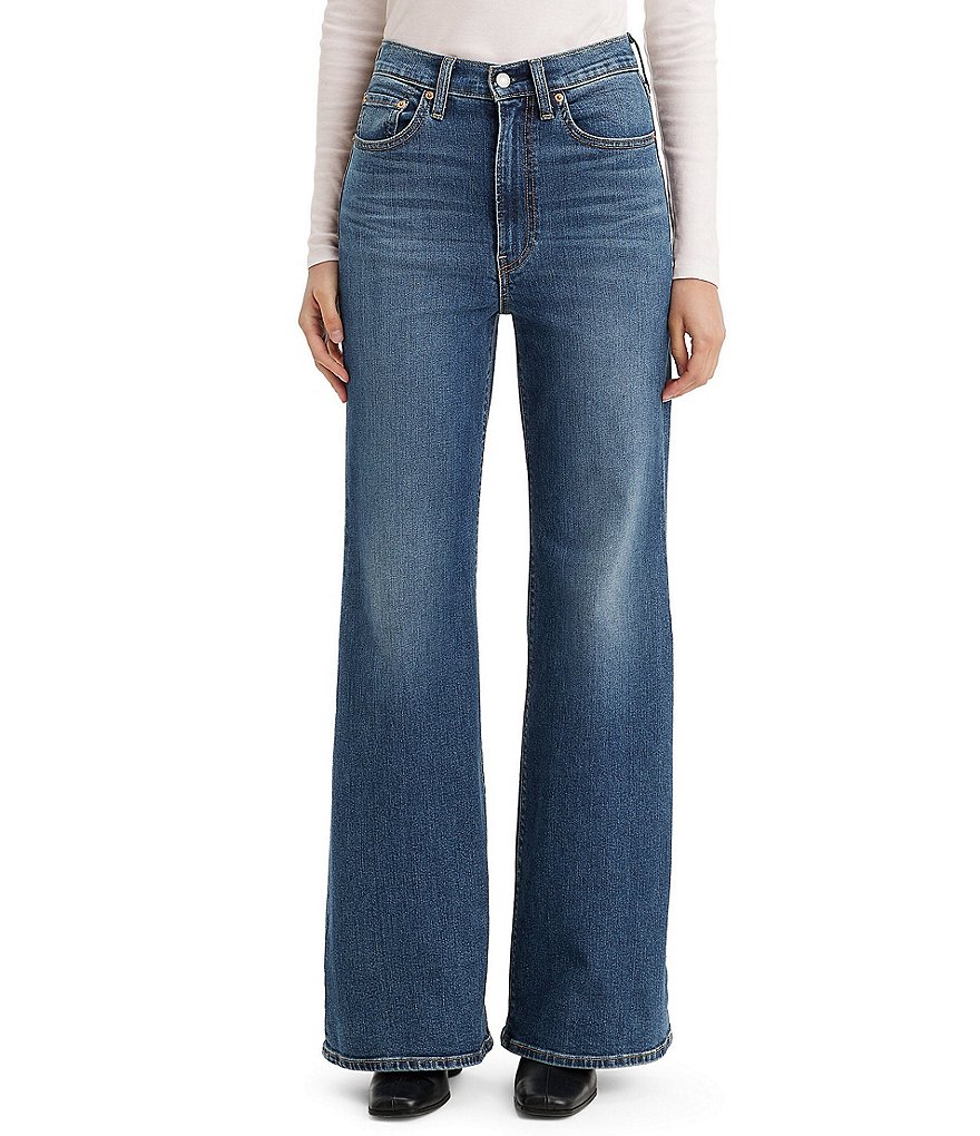 Широкие джинсы Levi's с высокой посадкой, синий широкие джинсы с высокой посадкой nermorosa joe s jeans синий