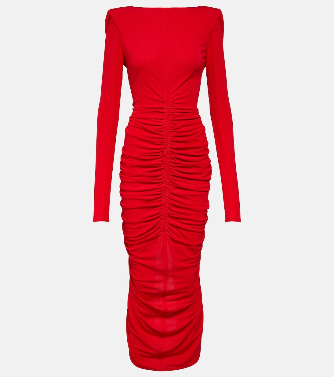 

Платье миди из крепа со сборками Givenchy, красный