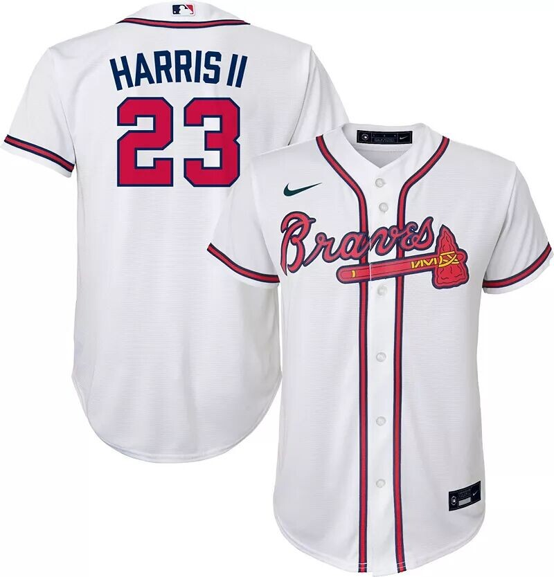 

Джерси Nike Youth Atlanta Braves Michael Harris II #23 White Home Cool Base