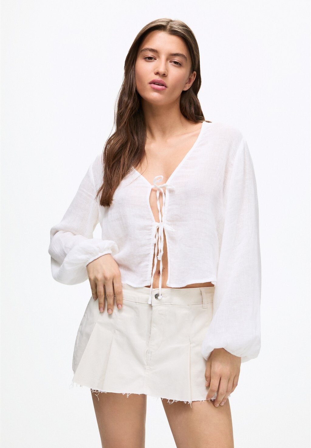 

Блуза PULL&BEAR, белый