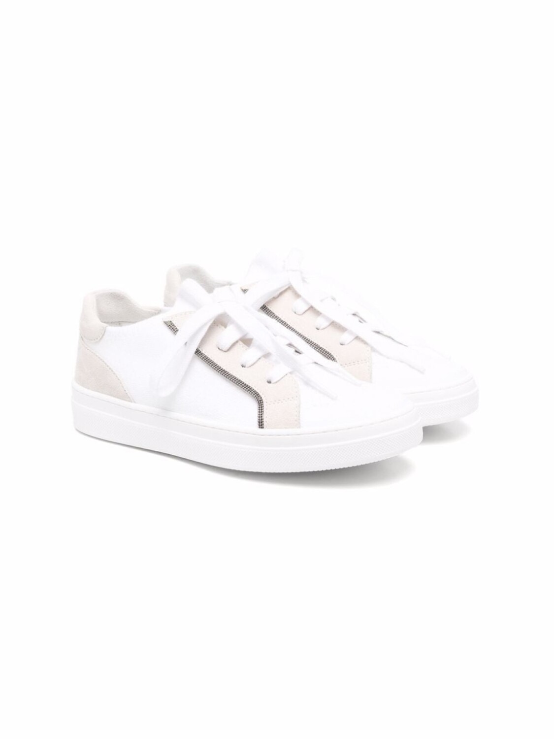 

Brunello Cucinelli Kids кроссовки со вставками, белый