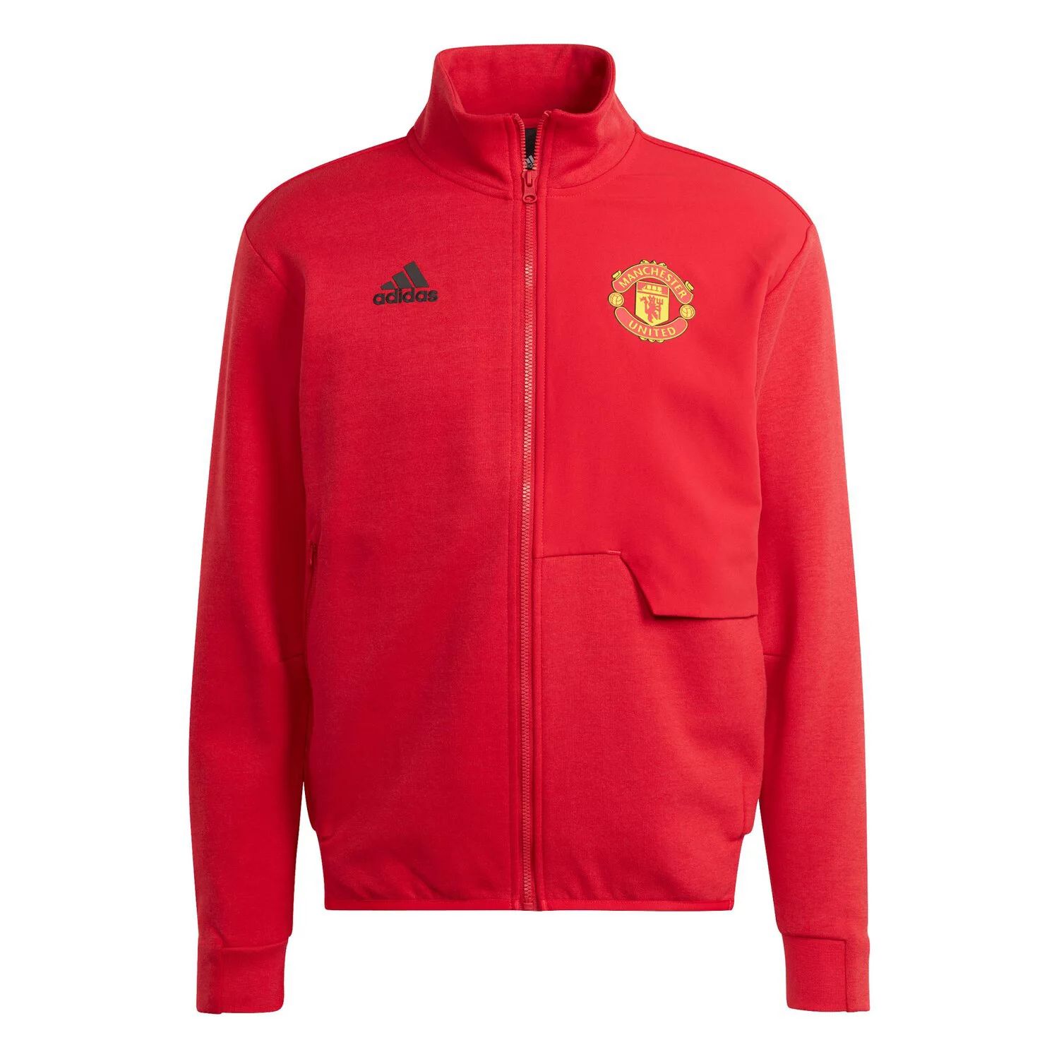 Мужская красная куртка с молнией во всю длину Manchester United 2023/24 Anthem adidas цена и фото