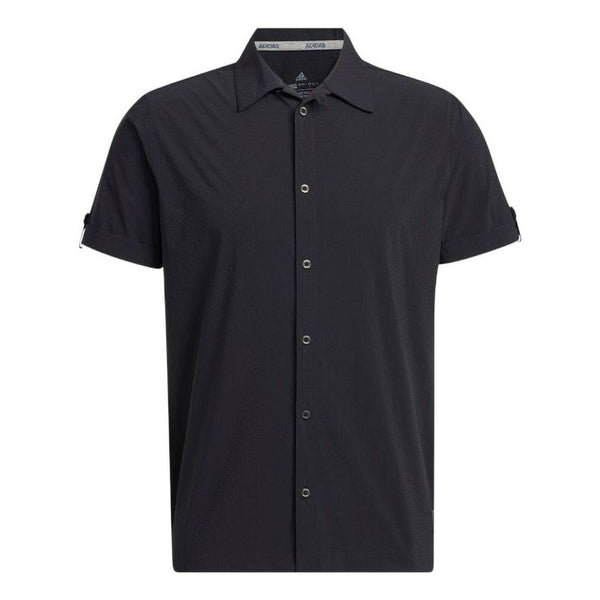 Рубашка adidas Solid Color Casual Short Sleeve Shirt Black, черный футболка adidas solid color logo casual short sleeve black t shirt черный