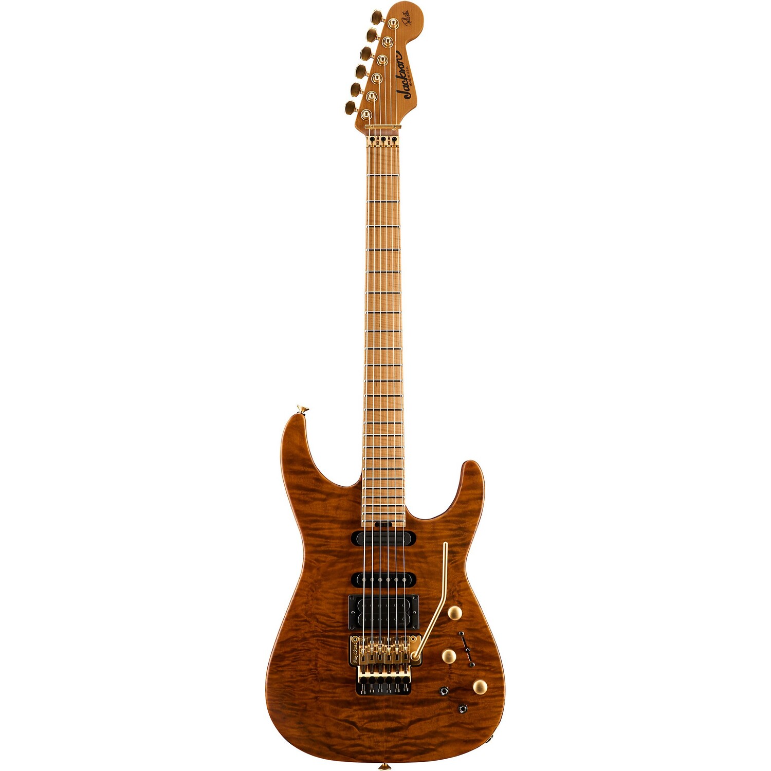 Jackson USA Signature Phil Collen PC1 Электрогитара Сатиновый Прозрачный Янтарный