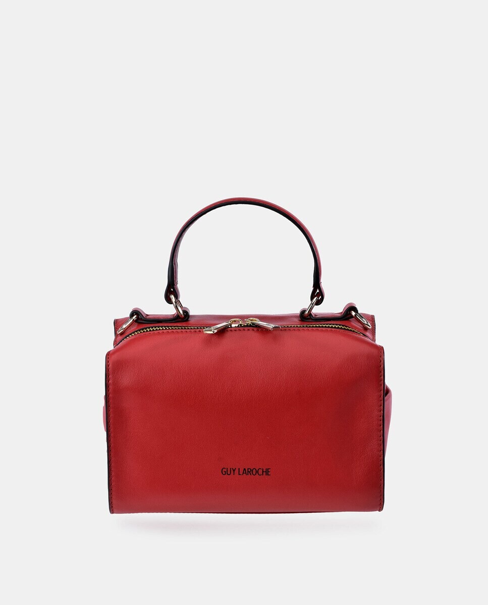 

Мини-красная кожаная сумка для боулинга на молнии Guy Laroche, красный